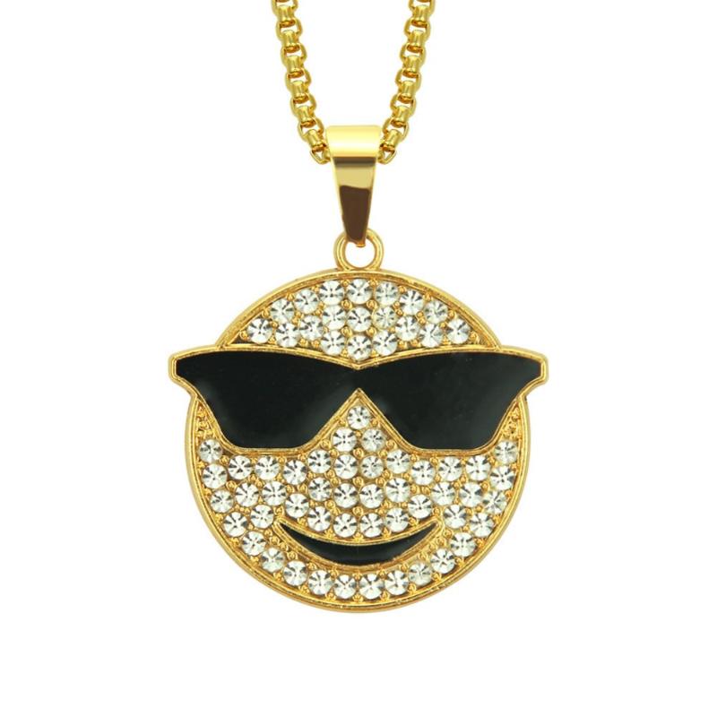 

Chains HIP Smile Express Men Necklace Zircon Hop Jewelry With Chain Necklaces Punk Rock Exaggerated Gift, MY10-5575