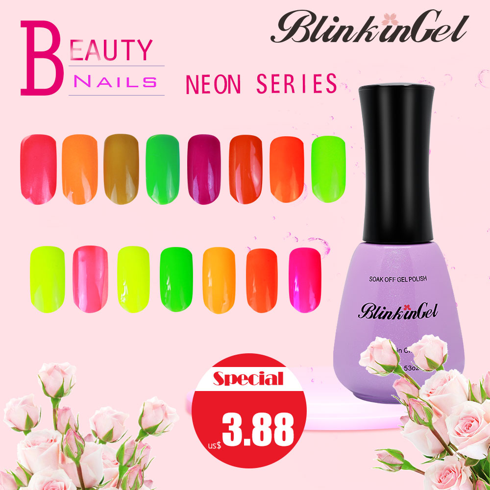 

BlinkinGel 1pcs Neon Nail Polish Colors Set Glow in the Dark Nail Polish Holographic Normal Nails Resin in Multi Color 15ml, 128
