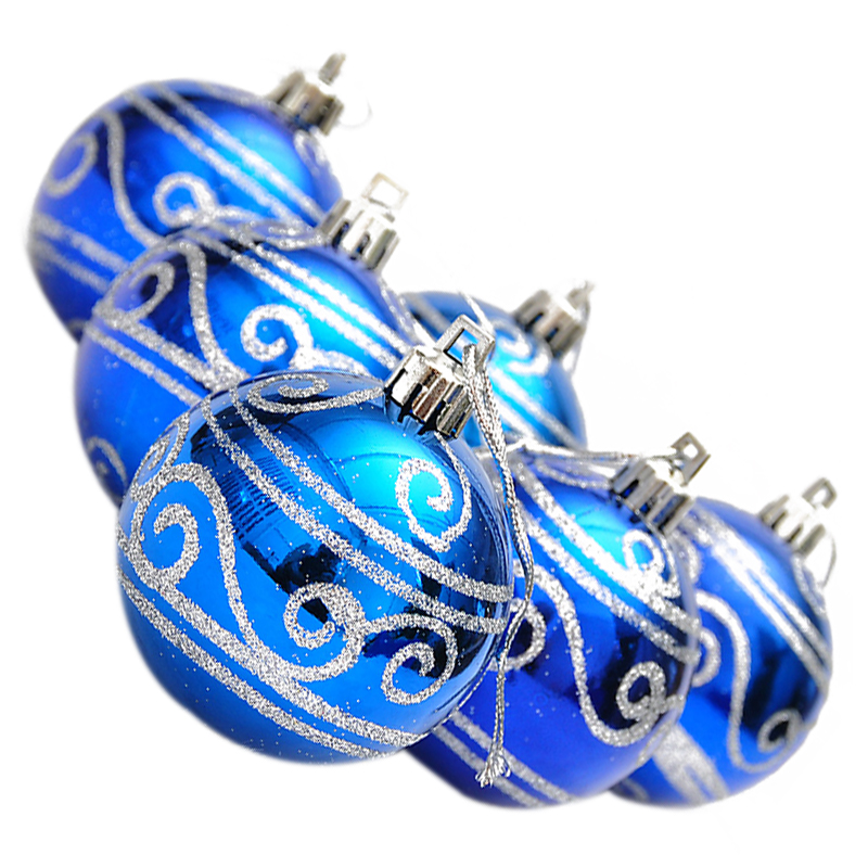 

LBME 6pcs Christmas Tree Balls Diameter 6cm Gold Stamping Color Drawing Decorations Ball Xmas Party Wedding Ornament