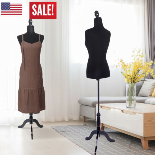 

Female Mannequin Torso Dress Form Display Half-length Lady Model with Tripod Stand for Clothing Display Ship from USA