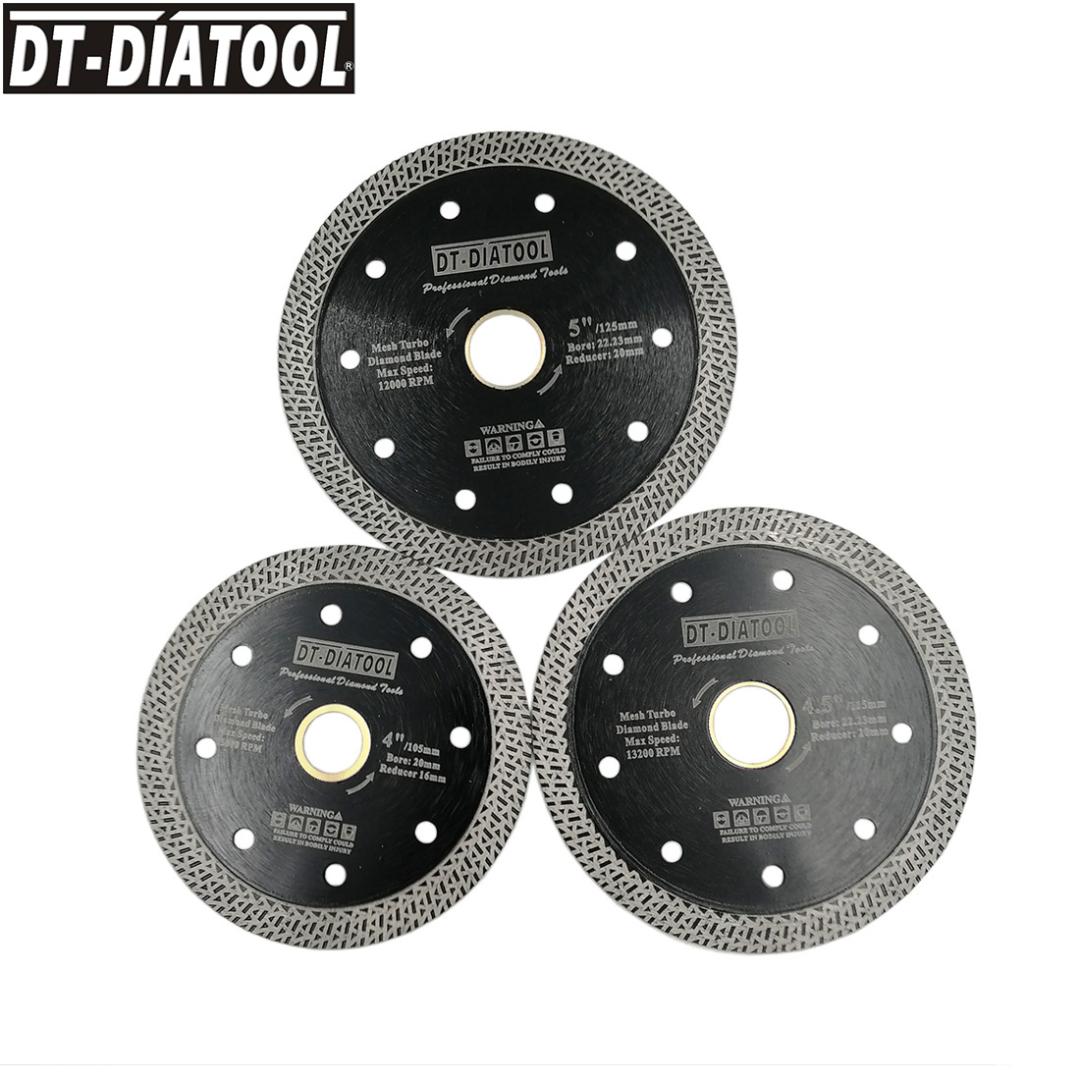 

DT-DIATOOL 2pcs 4" 4.5" or 5" Hot pressed sintered Mesh Turbo Wheel Diamond Saw blade Dry or Wet Cutting Disc 105MM 115mm 125mm