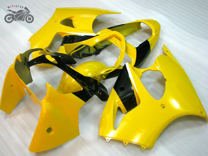 

Free Custom Motorcycle fairings parts for Kawasaki ZX6R 00 01 02 ZX636 ZX-6R 2000 2001 2002 Injection Chinese yellow black fairing, Same as the pictrue