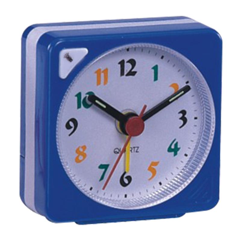

Plastic Battery Operated Non Ticking Desktop Travel Bedroom Nightlight Design Mini Snooze Home Decoration Alarm Clock