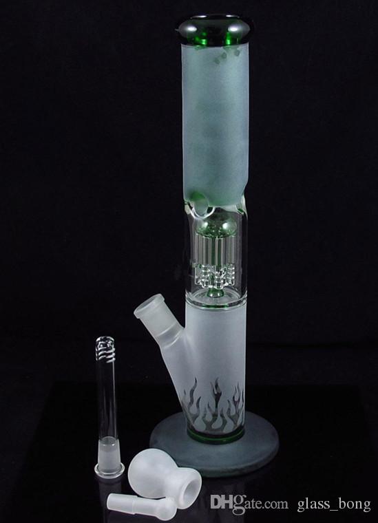 

13.5 Inches Sandblasted Glass Water Pipe with 8 Arm Perc Smoke Glass Bongs Oil Rigs