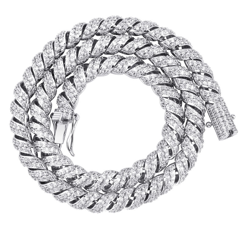 

TOPGRILLZ New Arrival 10mm Gold Silver Color Plated Iced Out Cubic Zircon Cuban Links Men's Necklace