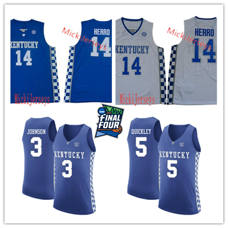

Mens #14 Tyler Herro Kentucky Wildcats Basketball Jersey Stitched #3 Keldon Johnson #5 Immanuel Quickley Kentucky Wildcats Jersey, Black