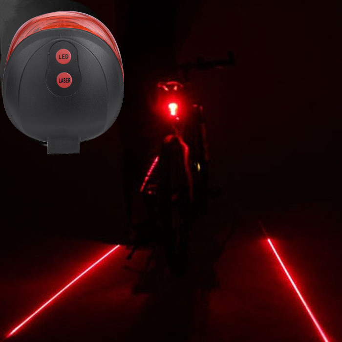 

Cycling Bike 2 Laser Projector Red Lamps Beam And 3 Led Rear Tail Lights Reflector Reflective Front Rear Warning Light#20