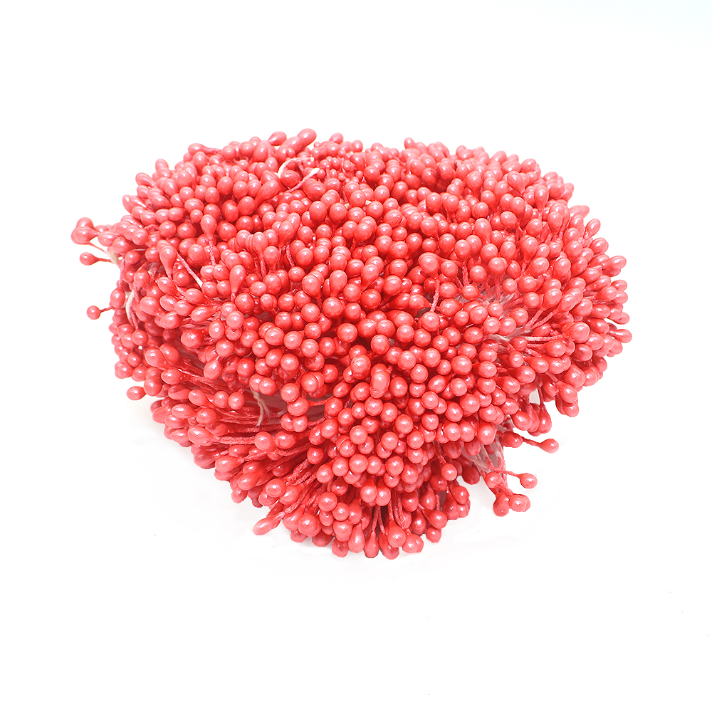 

1600pcs 6cm multi colors options pearl mini diy pearl Artificial flower stamen pistil cake decoration for DIY Double heads tips, White