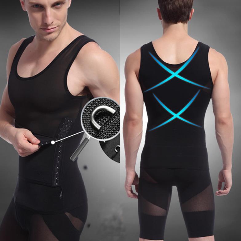 

2019 Summer Fashion Mens Body Shaper Tummy Girdle Corset Vest Shapewear Underwear Compression Shirts Sleeveless