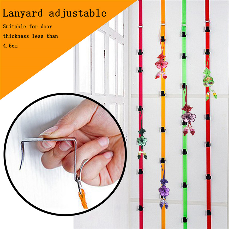 

Over Door Straps Hanger 8 Hooks Adjustable Hat Bag Clothes Coat Rack Organizer