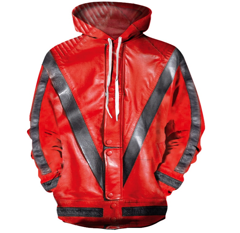 

3d Hoodies Men Women Thriller Jacket Printing Sweatshirt Hooded Streetwear Tops Michael Jackson Tracksuit Mens Clothing Dropship, Red