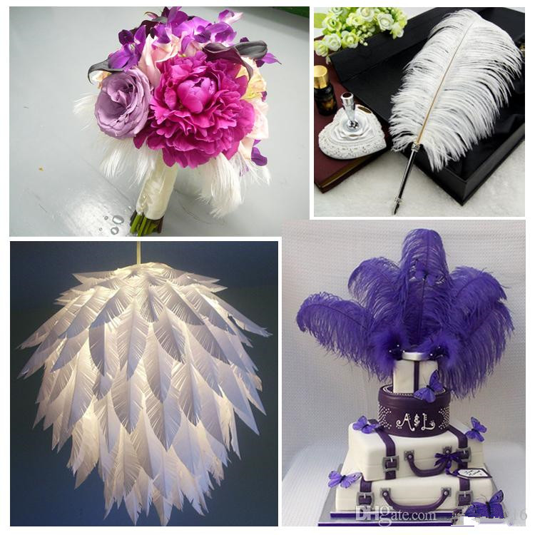

100Pcs /lot White Ostrich Feather Plume Craft Supplies Wedding Party Table Centerpieces Decorations supply many size in stock