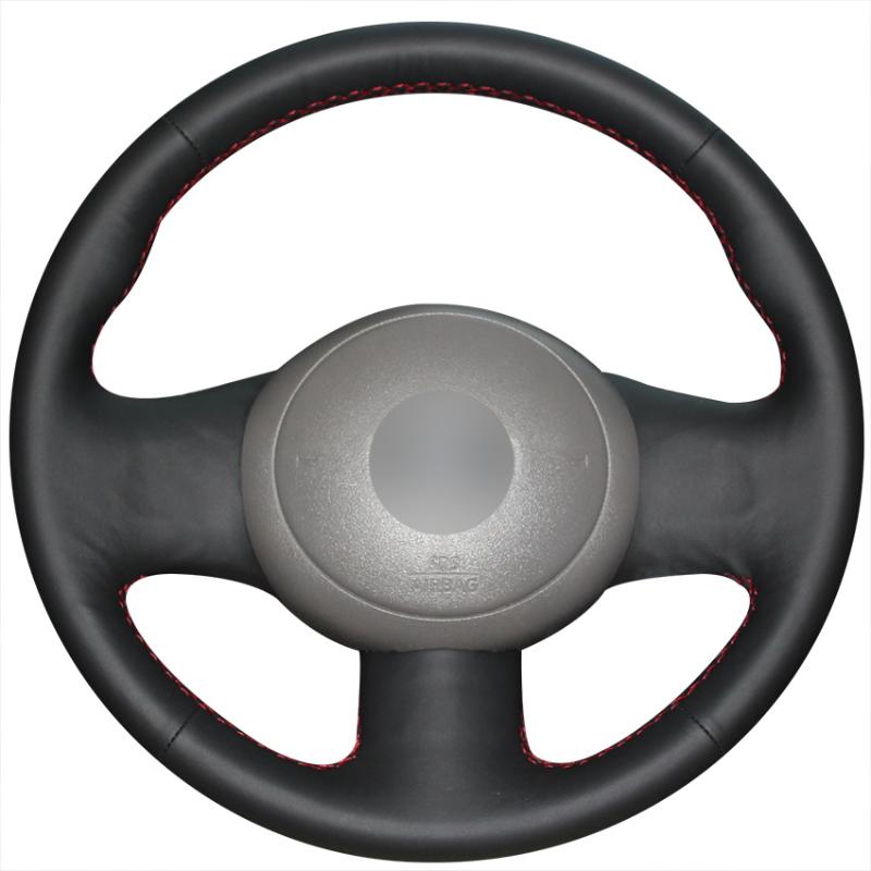 

Black Genuine Leather Car Steering Wheel Cover for March Sunny Versa 2013 Almera