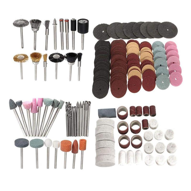 

222pcs 1/8 Inch Shank Rotary Tool Electric Grinding Accessories Bits Sanding Belts Polishing Wheel With Wooden Storage Box