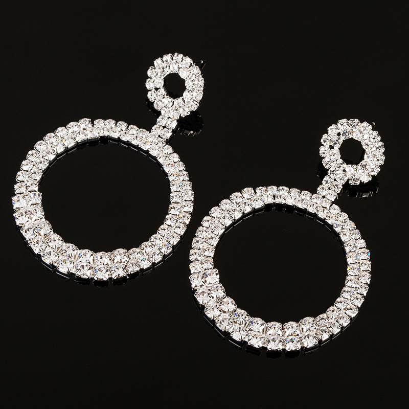 

Fashion Exaggeration Competitive Products Earring Bride Accessories Crystal Zirconium Shi Erhuan Ear Nail Mixed Batch