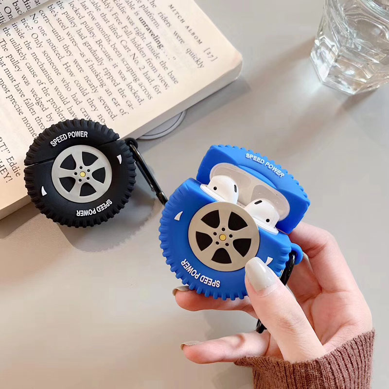 

Car Wheels Design Earphone Cases For Airpods Pro Case Ultralight Airpod Protector Cover Earpod Case Anti-drop for Airpods Pro Case, Black