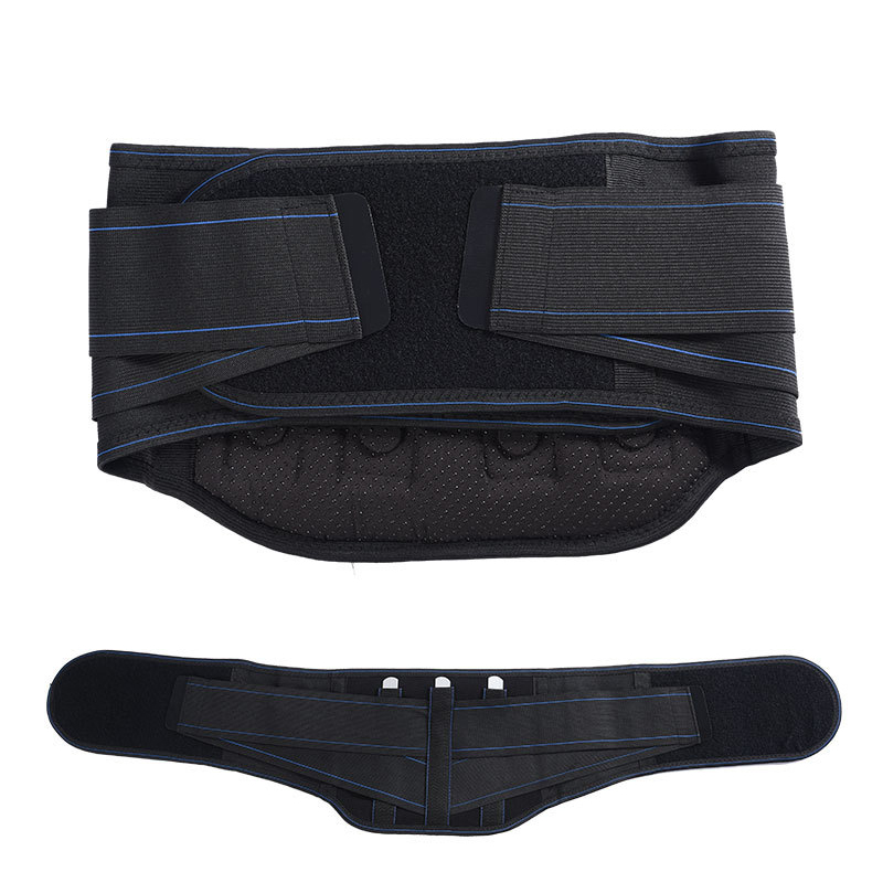 

Warm spontaneous heat waist trimmer belt detachable or fixed steel plate support lumbar safety guard self-heating belly band S-XL, Black;gray