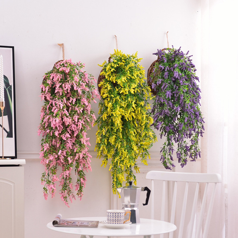 

Fake Lavender Flower Vine Hanging Garland Plant Artificial Plant Twigs Hanging Vine Home Garden Wedding Decor Home Decoration, Re