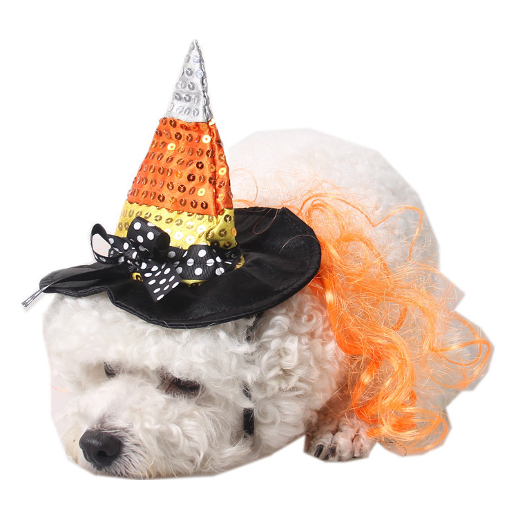 

Halloween Pet Witch Hat Funny Cute Costume Hats Cat Dog Headgear Party Hats Witch Hat Party Supplies Puppy Cats Pet Hats BH2344 TQQ, Opp bag