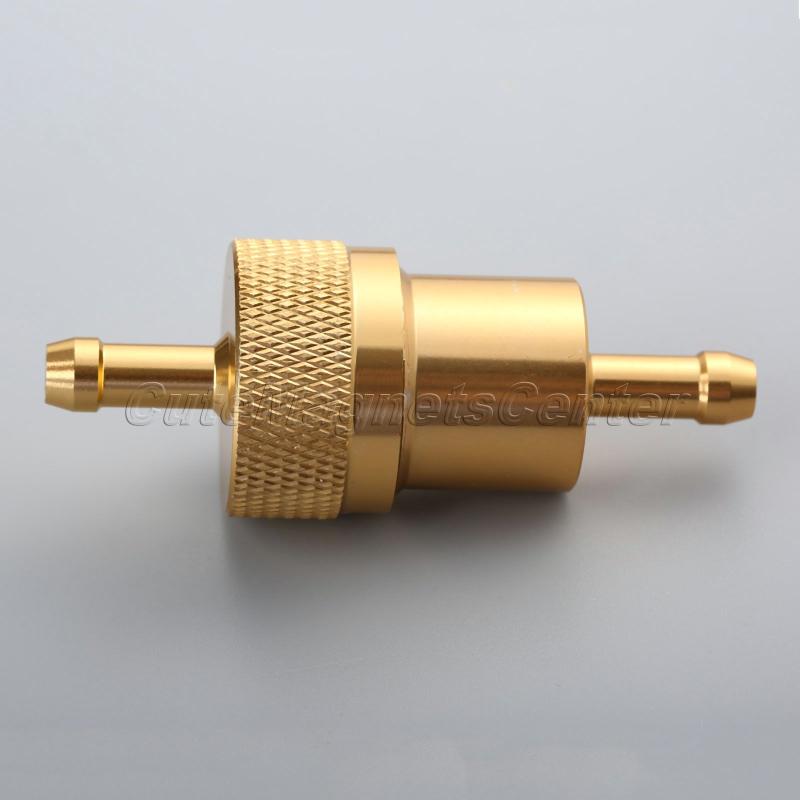 Negro 6 mm Metal Universal en Línea Filtro De Combustible Aluminio Anodizado