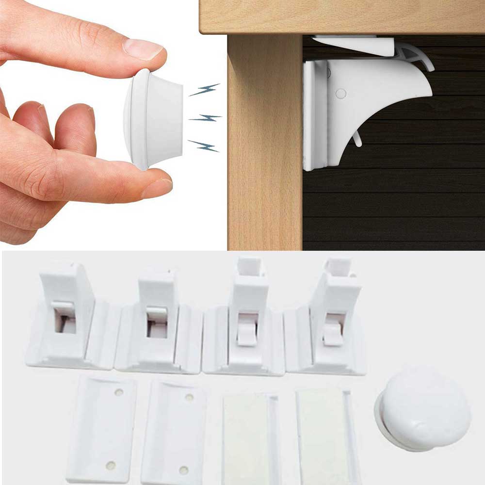 

4+1 Pcs Magnetic Child Lock Children Protection Baby Safety Lock Drawer Latch Cabinet Door Limiter Children Security Locks