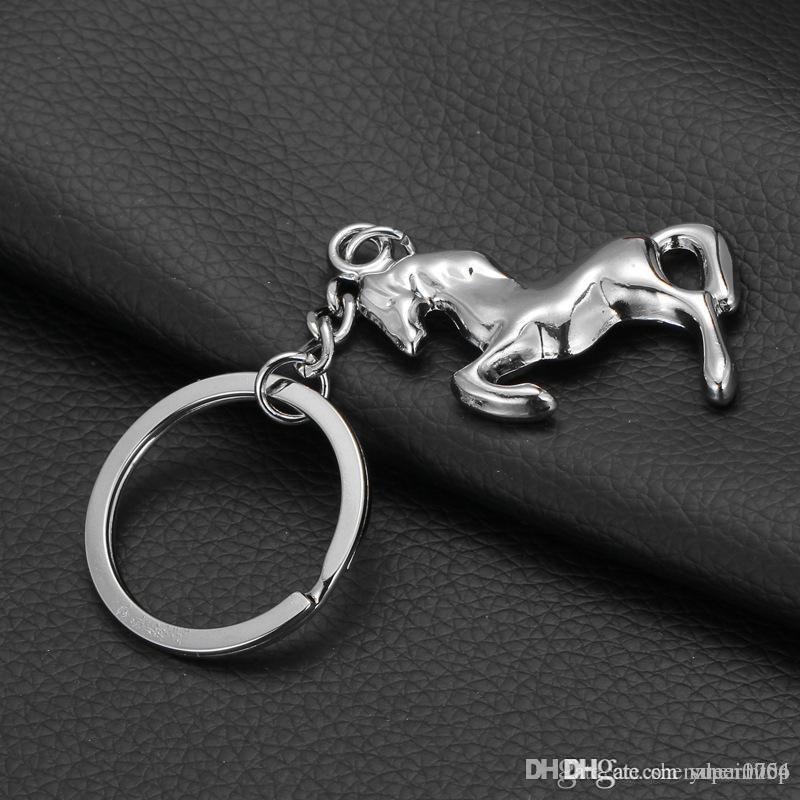 

New Fashion Mini Pony Keychain Metal Pony Horse Badge Emblem Decorative Car Key Holder Fob Ring Keychain, Option