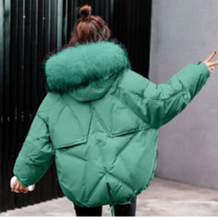 

Women Warm Jacket Fashion Fur Collar Hooded Cotton Parkas Casual Loose Women Parkas
