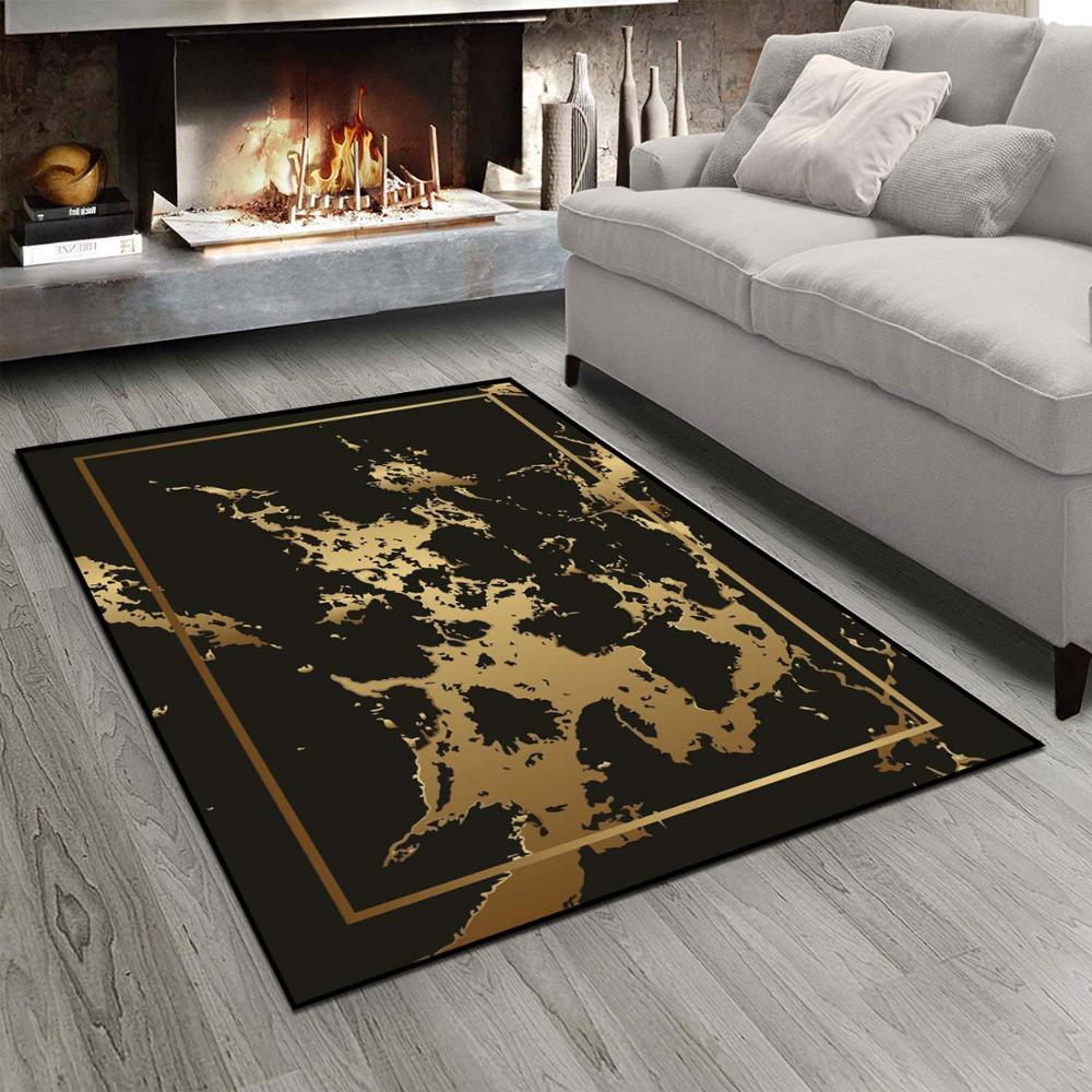 

Else Black Golden Yellow Splash Paint Borders 3d Print Non Slip Microfiber Living Room Modern Carpet Washable Area Rug Mat, As pic