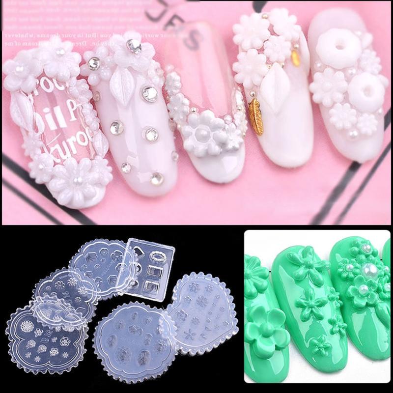 

Nail Art Decoration Tools Nail Silicone Mould Popular Relief Abrasives Flowers Daisy Carved Soft Film, 04