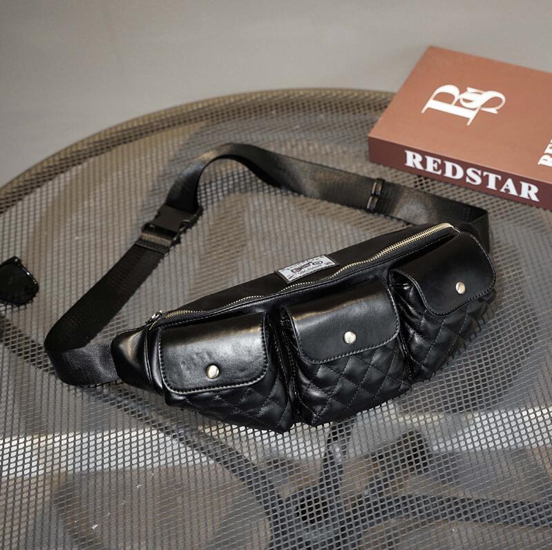 

wholesal men handbag multifunctional leisure locomotive chest bag street trend Lingge Messenger handbags outdoor sports leisures shoulder ba, Black