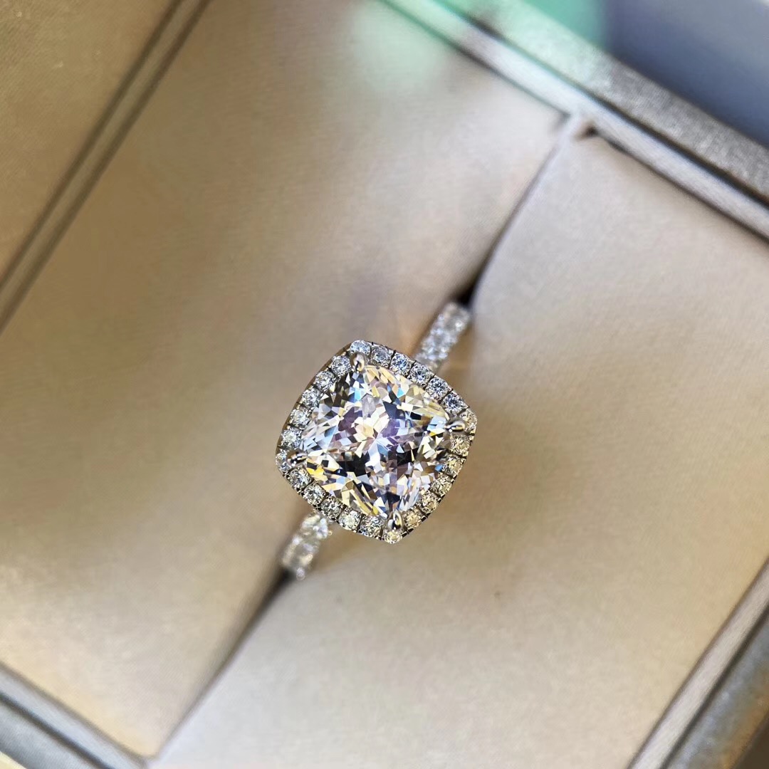Luxury quality S925 Sterling silver charm punk band with large square diamond ring decorate charm jewelry PS2009