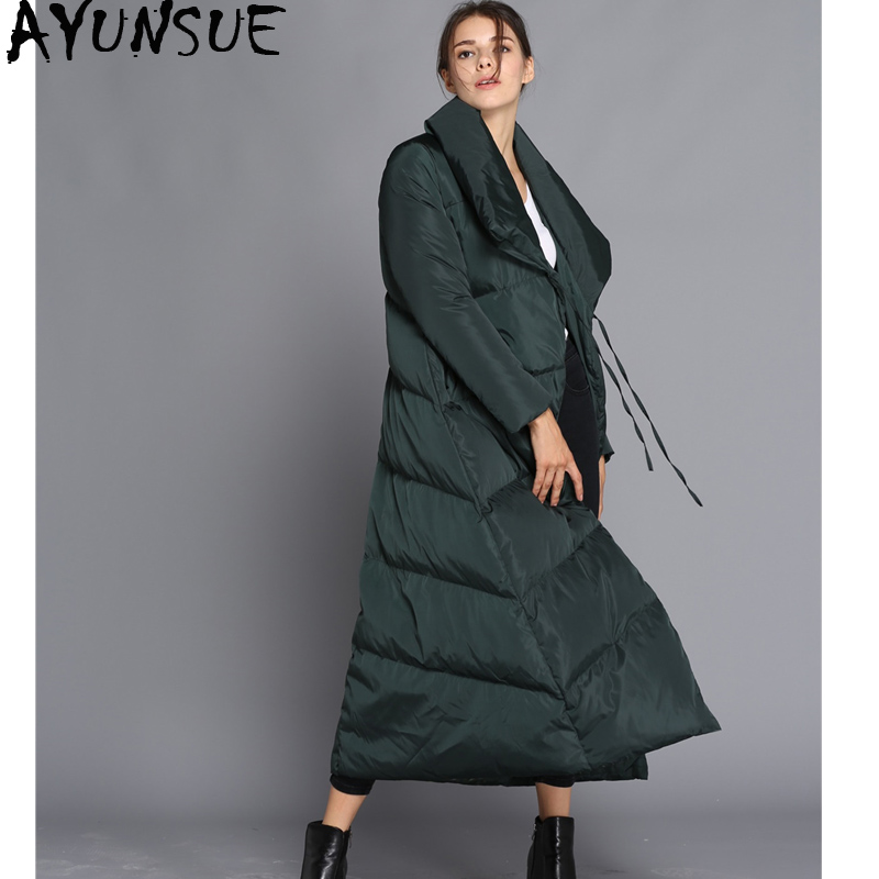 

2019 Long Duck Down Jacket Women Winter Coat Thick Puffer Jacket Fashion Jackets for Women Casacas Para Mujer JL-1611 KJ2597, Dark green