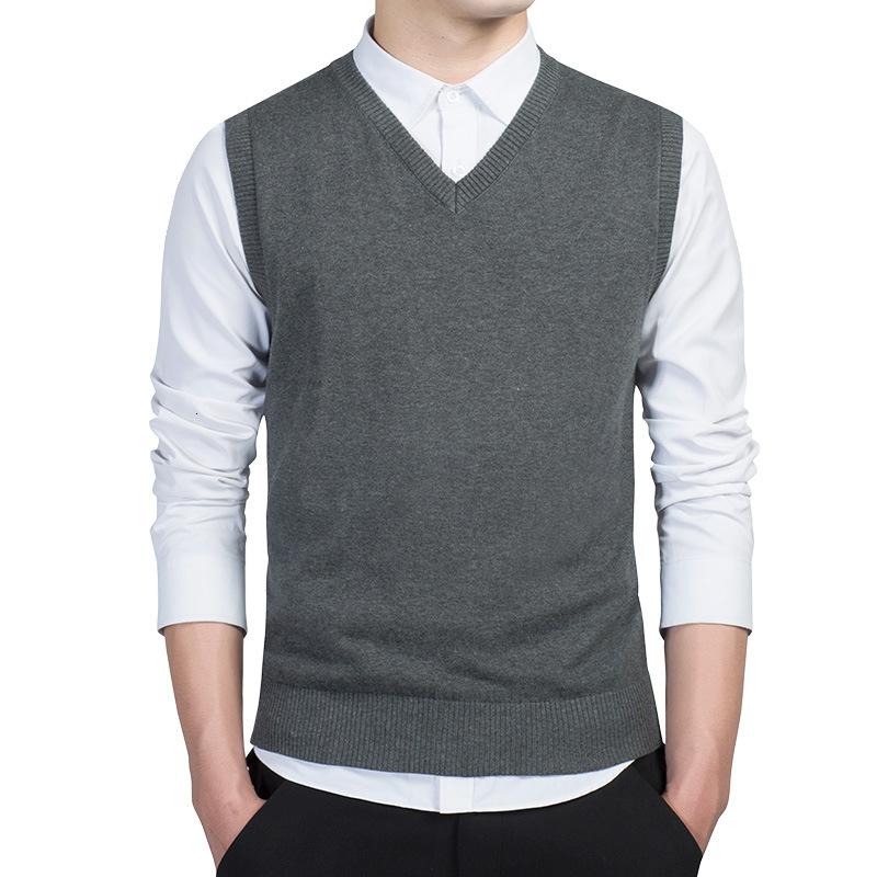 

Men Used Slender Trui Dress Tops Mouwlless V-neck Effects Male Trui Truien 2019 Fashion Streetwear Man Vest Clothing, Black