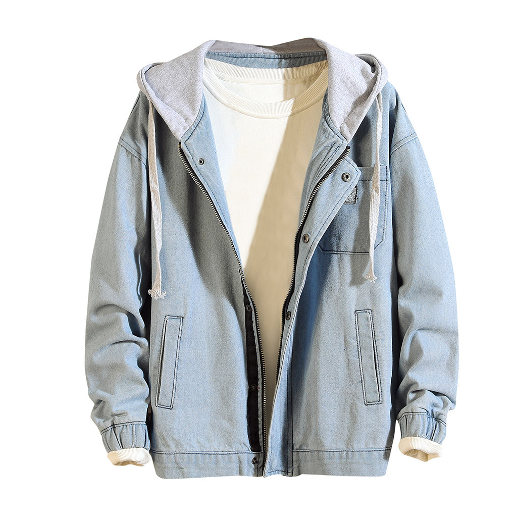 

Hot Sale Men's Autumn Winter Casual Vintage Wash Distressed Denim Jacket Coat Top Blouse High Quality Winter Jacket Coat New, Db