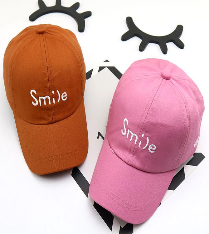 Baby Hats Spring And Summer Smile Letters Boy And Girl Baseball Caps Kids New 2019 Fashion Casual Outdoor Letter Sun Hat Caps sJMSr