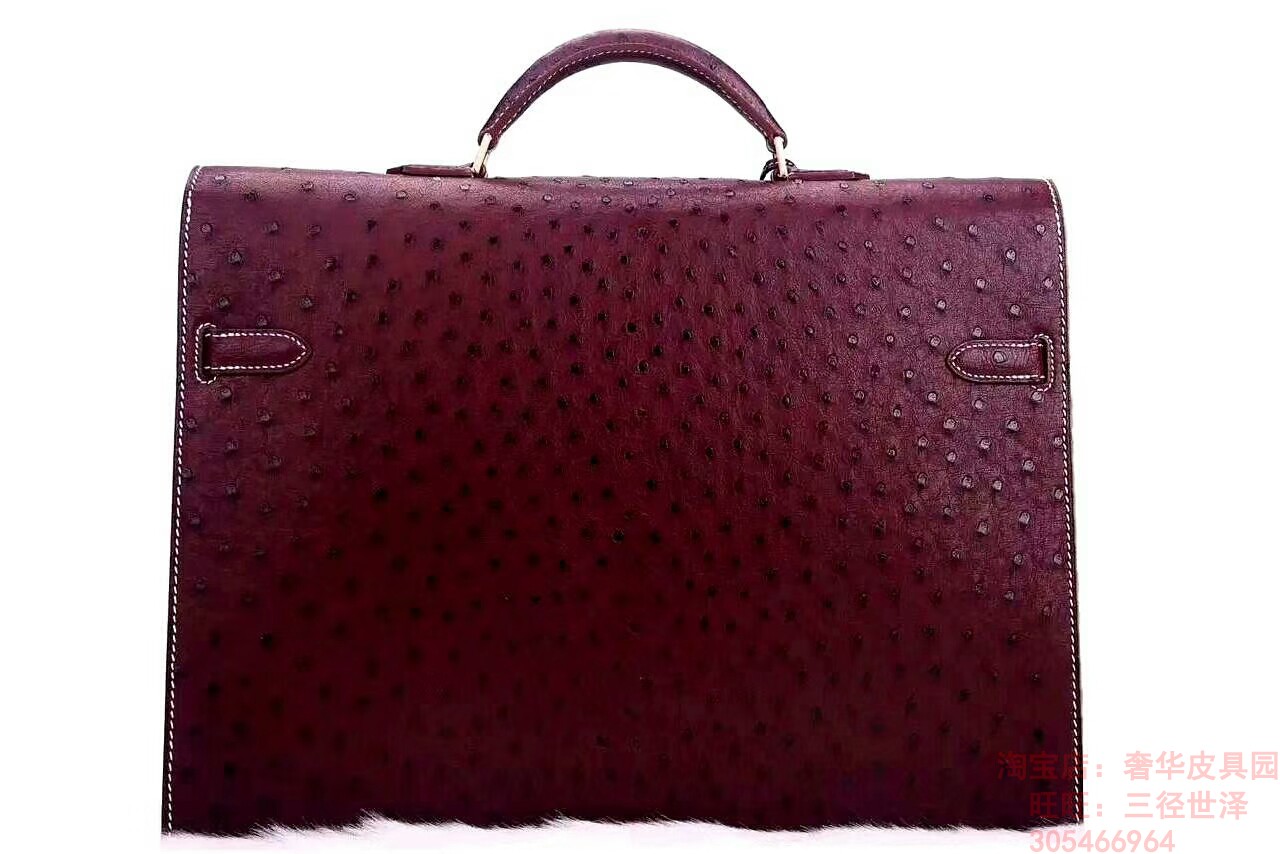 ostrich leather briefcase