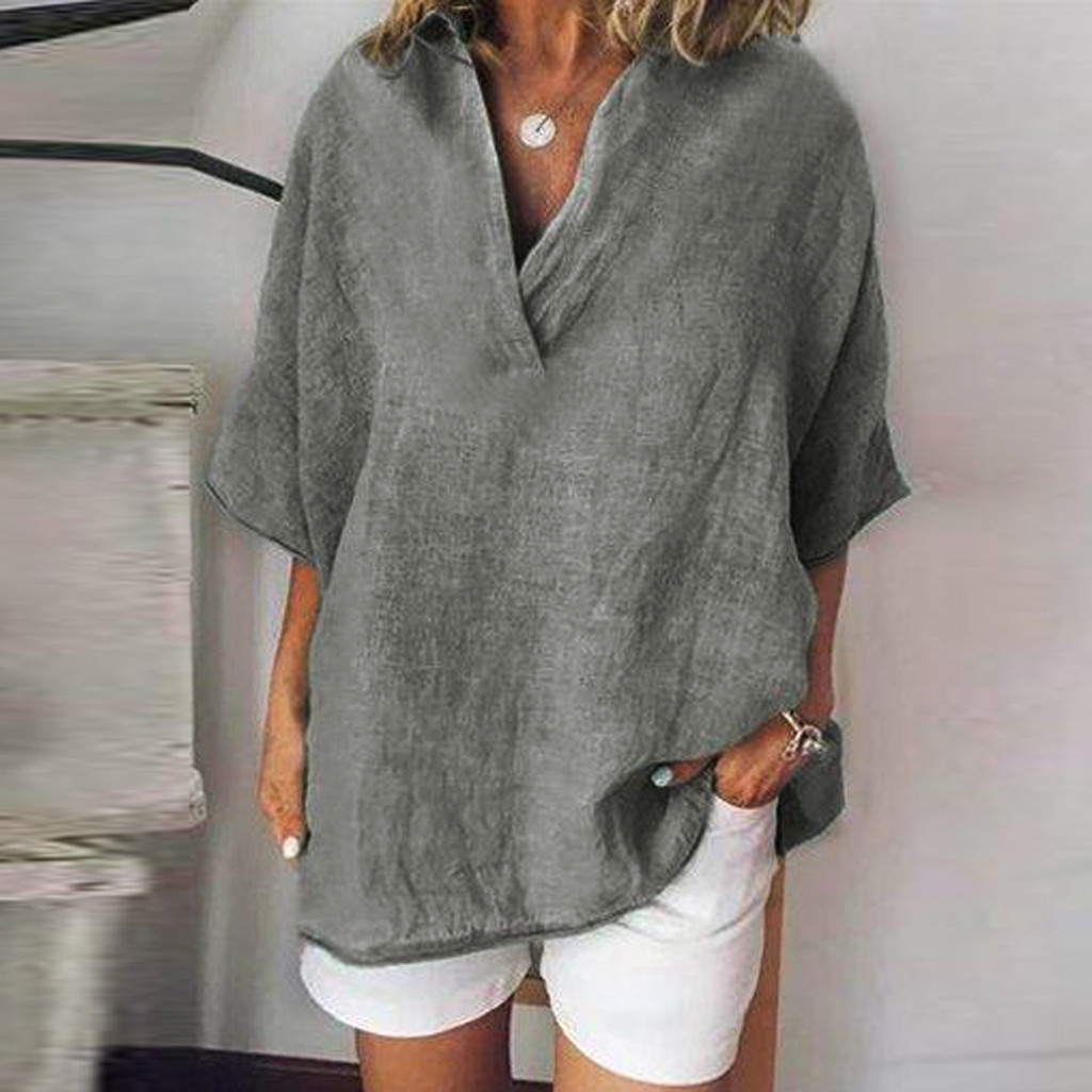 

Summer Fashion Cotton Linen Blouse Casual Ladies Loose Solid Tee Tops Female Women' Sleeveless Shirt Blusas Femininas Pullover, Black