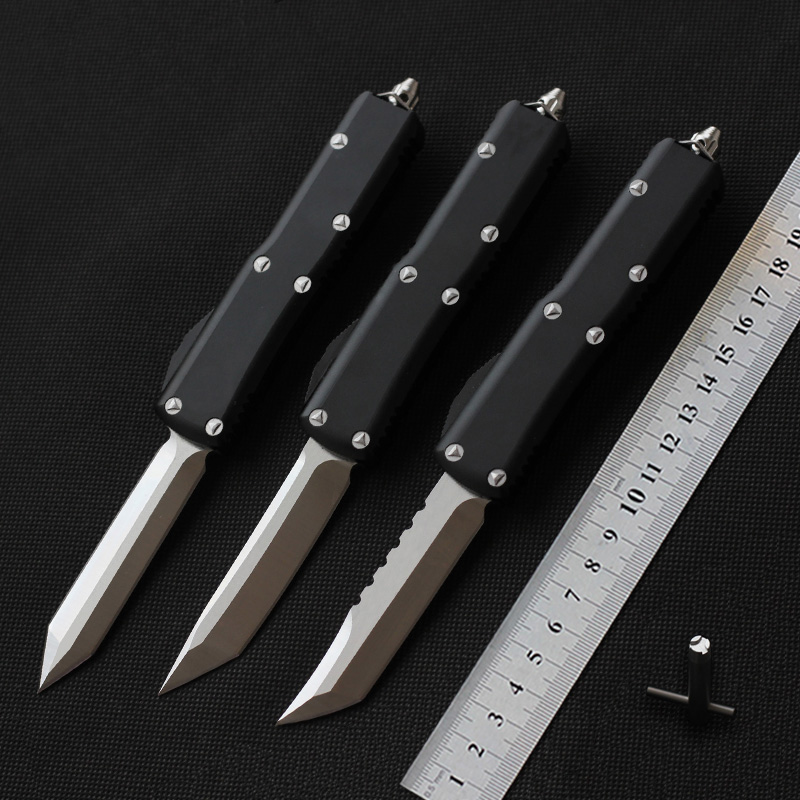 

High Quality UTX 85 Automatic knife double action D2 blade Aviation Aluminum handle camping hunting tools Utility auto pocket Survival knives Tactical EDC