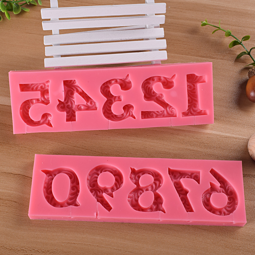 

0-9 Digit Silicone Mold Lollipop Fondant Birthday Cake Chocolate Cookies Candy Number Mould silicagel Pastry DIY Baking Tool