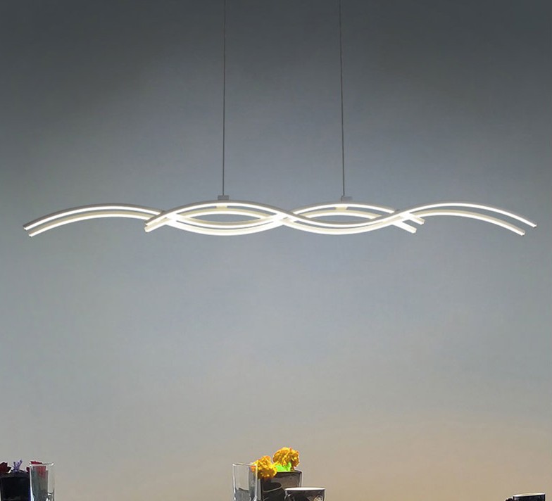 

New creative wave modern LED chandelier kitchen acrylic coffee shop bar decoration LED white restaurant chandelier lighting LLFA