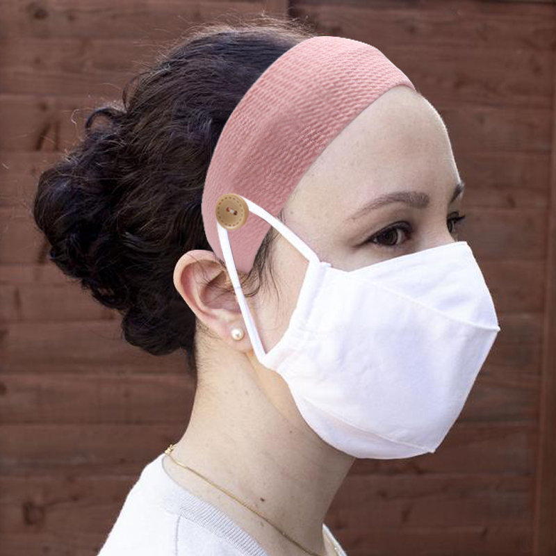 

2020 Novelty Fabric Women Button Hanging Headband Protect Your Ears DIY Hair Accessories Head wear