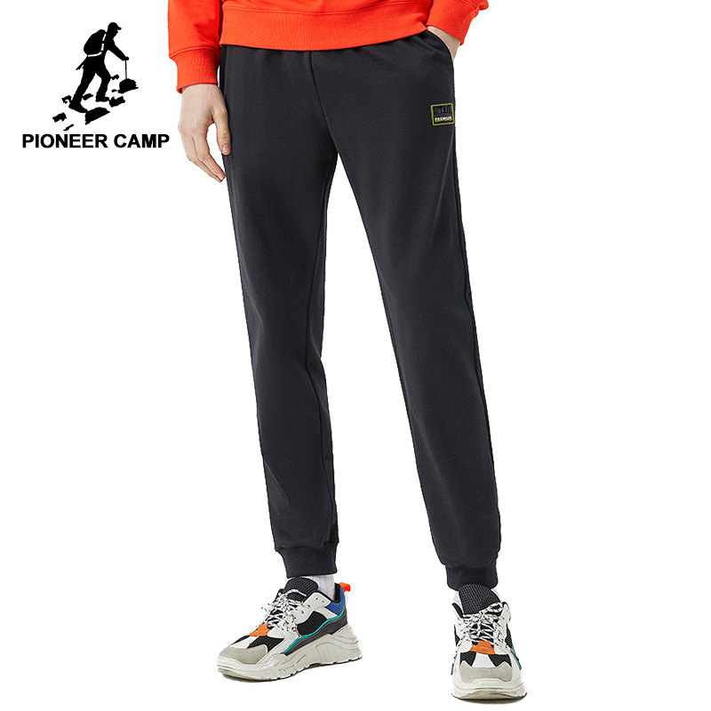 

Pionner Camp 2020 New Spring Pants For Men Knitted Joggers Drawstring Elastic Waist Sweatpants AZZ0107025, Black