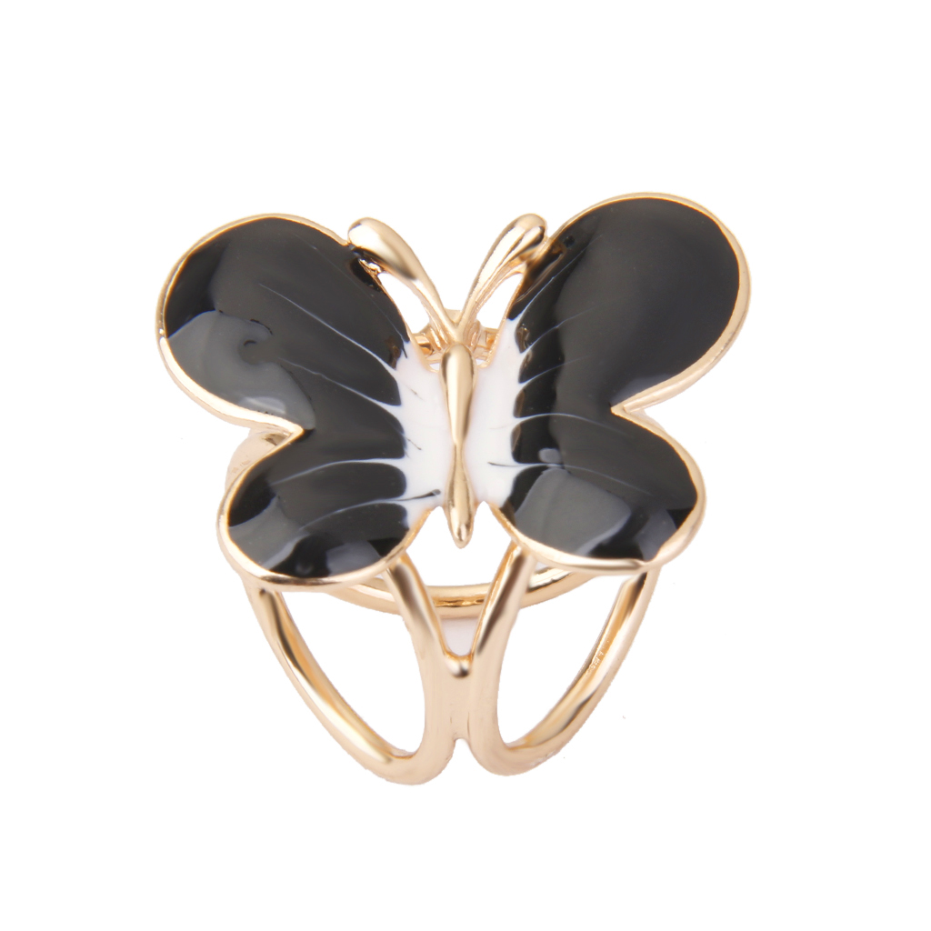 

Women Bouquet Scarf Brooch Pin Wedding Party Scarf Clips Black Butterfly