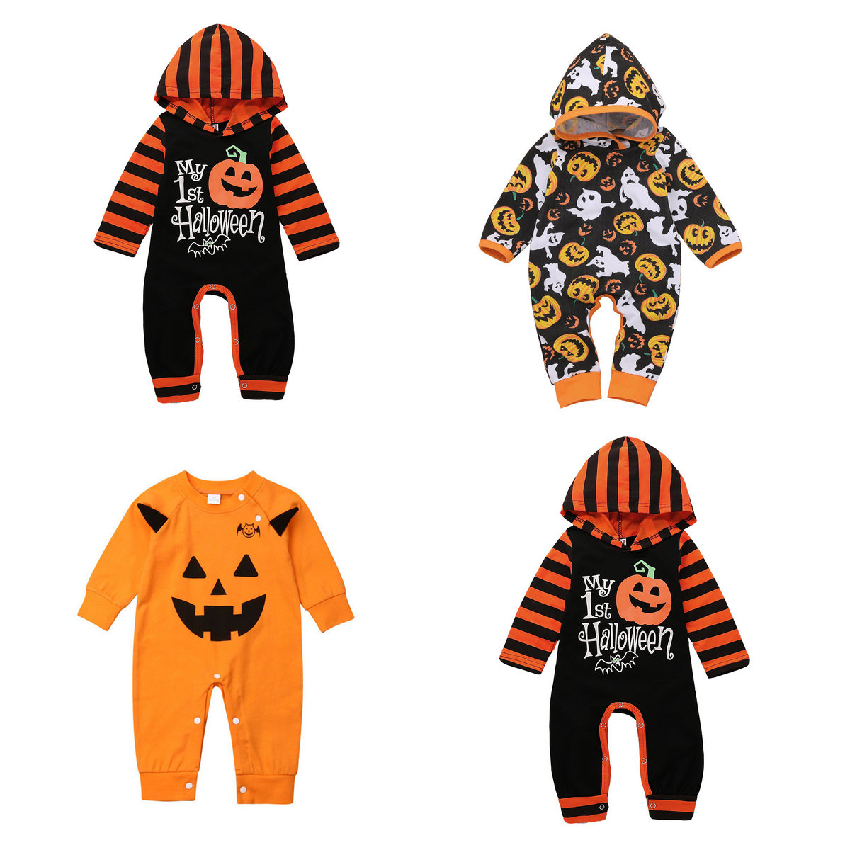 Fille gar/çon Sweat /à Capuche /à Manches Longues avec Capuche et t/ête de Citrouille dhalloween /à imprim/é fant/ôme Pantalon Deux pi/èces Halloween Ensembles de Bebe Fille Gar/çon