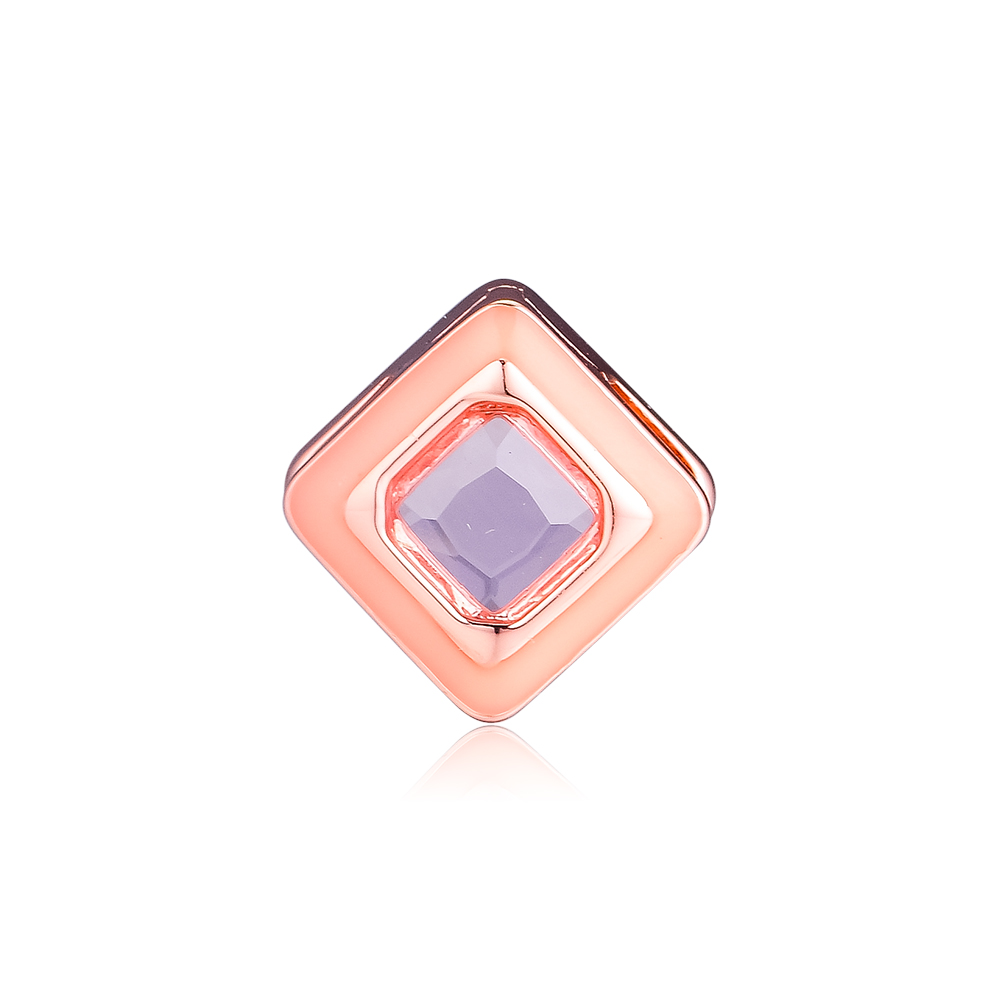 Reflexions Sparkling Pink Square Clip Charm For Jewelry Making Fits Reflexions Bracelets Snake Chain Sterling Silver Jewelry Woman Beads-image-466890856