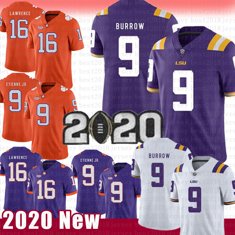 

new Joe Burrow LSU Tigers Jersey Clemson 16 Trevor Lawrence 9 Travis Etienne Jr. NCAA American football Jerseys Julio Jones tom Brady, Ncaa (luyisi)