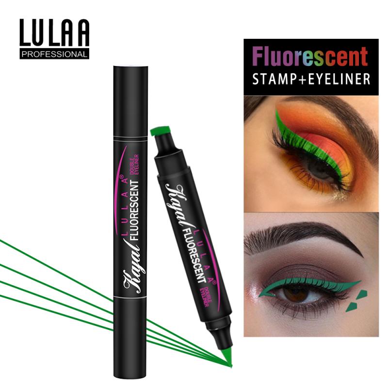 

9 Colors Long-lasting Double-headed Liquid Eyeliner Pen Colorful Shapes Stamp US, 02