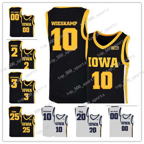 

Custom 2020 NCAA Iowa Hawkeyes Jersey 10 Joe Wieskamp 25 Tyler Cook 55 Luka Garza 5 CJ Fredrick 15 Kriener 30 Lester Basketball Jerseys, Colour 2