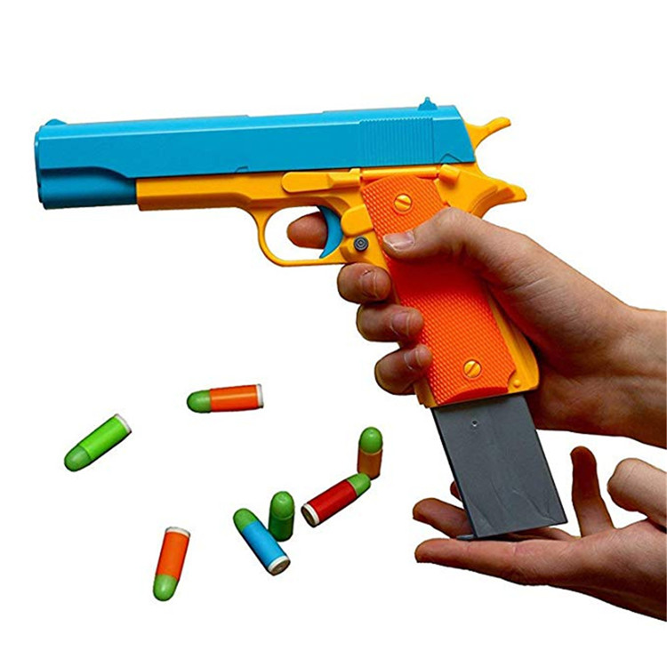 2021 Kids Toy Gun Colt 1911 Toy Pistol With Colorful Soft Bullets