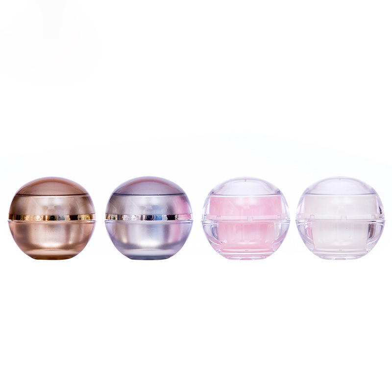 

5g Ball Shape Cream Jar Cosmetics Smaple Packaging Pot Gold Silver White Plastic Makeup Container